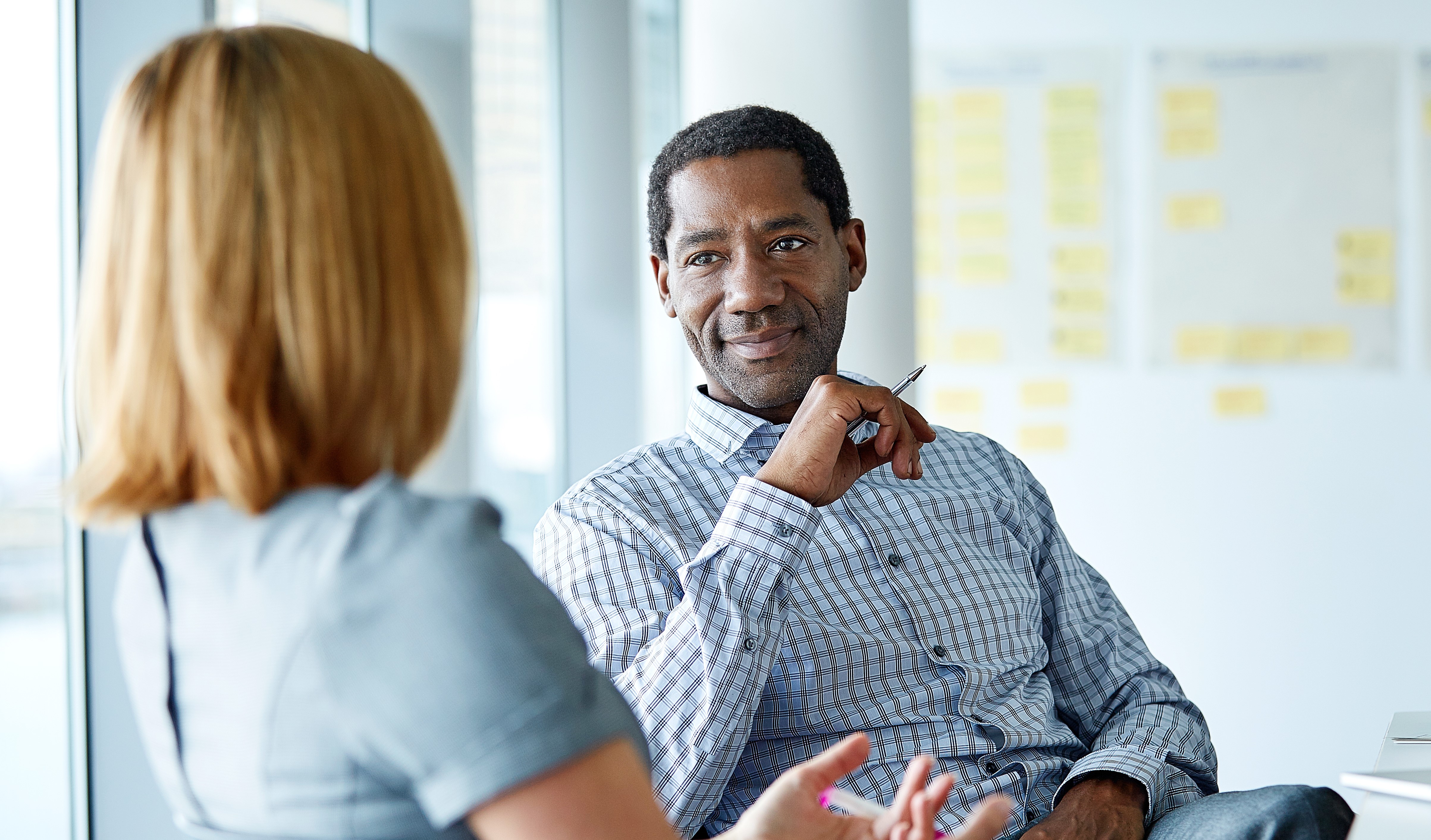 Person speaking to client