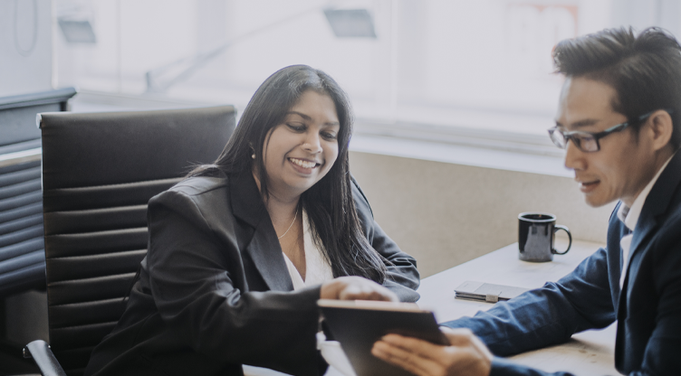 a couple using an ipad together