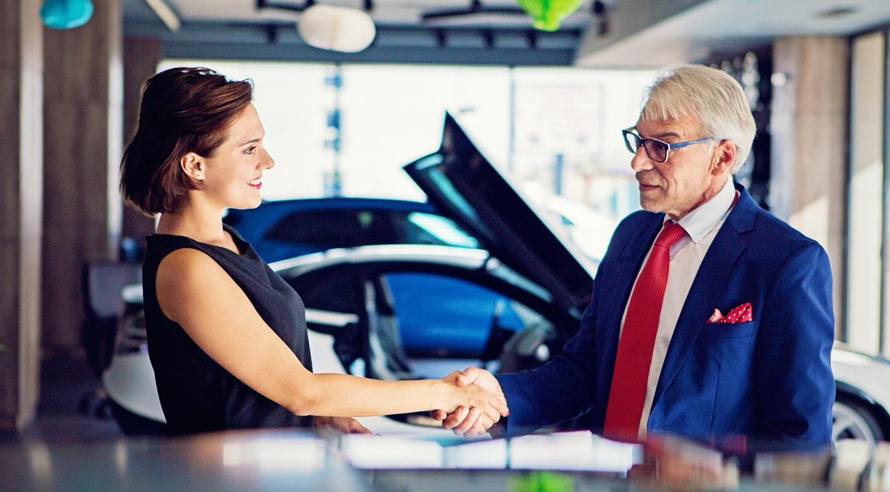 Person speaking to clients