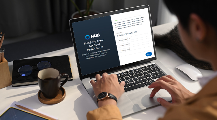 person on laptop setting up new FlexSave account